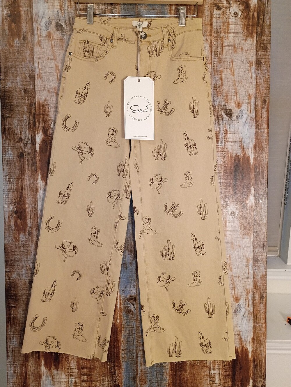 easel Tan Western Motif Chinos
